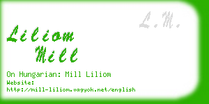 liliom mill business card